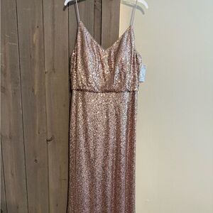 AFTER SIX Women's Size 12 Spaghetti Straps Lined Padded Zipper Formal Maxi Dress